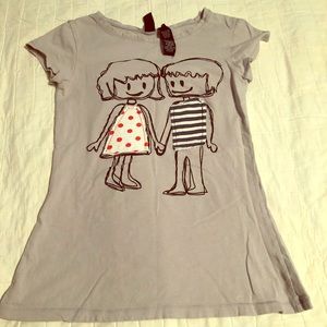 Light Gray Cute Couple Tee